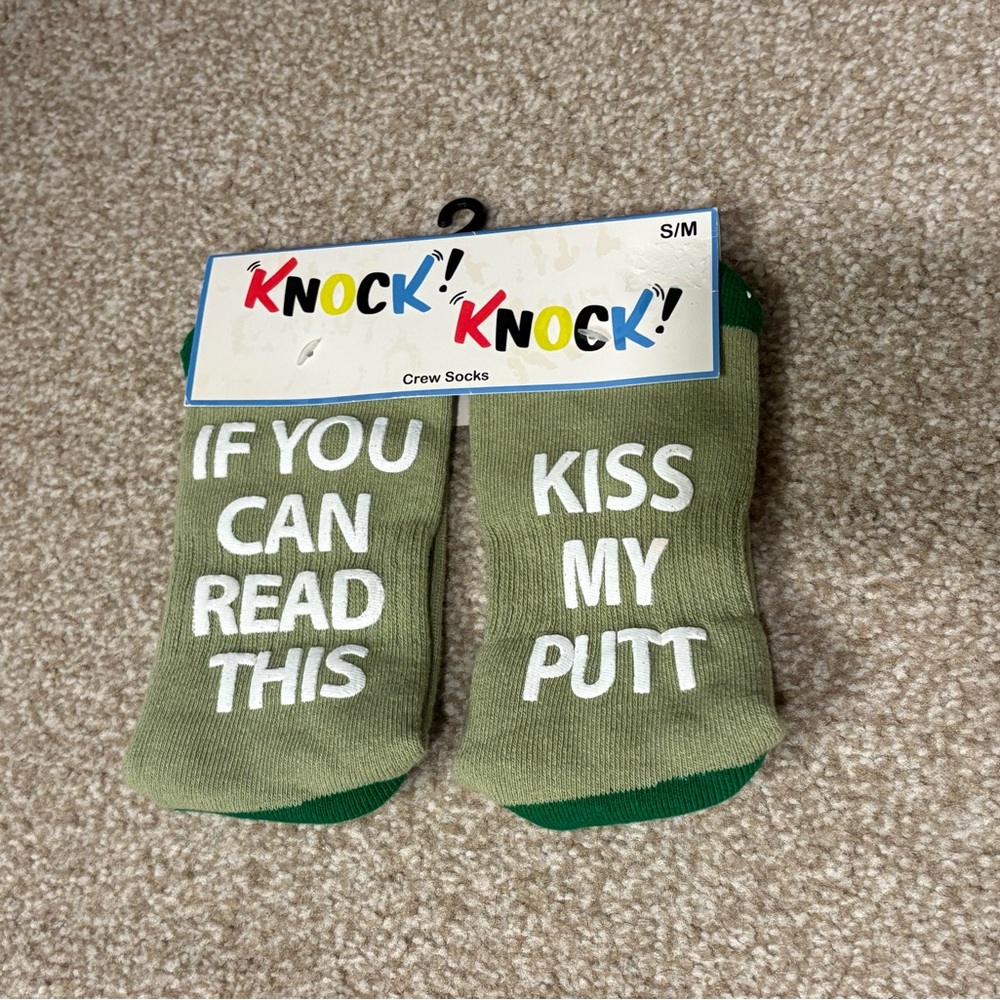 Golf Tee Green Crew Socks NWT